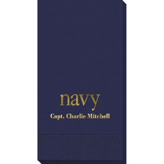 Big Word Navy Guest Towels